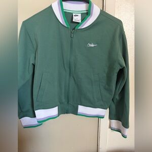 Nike Kids Green and White Hoodie